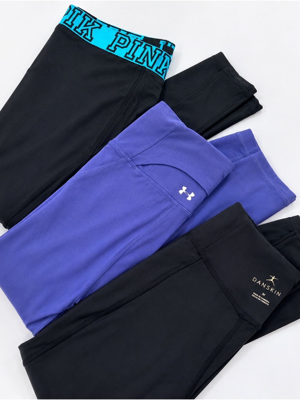 Under Armour + Danskin+ Vistoria’Secret Pink Leggings Bundle Size M 3 Pack - Picture 2 of 6